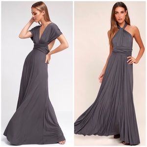 LAST ONE!! NWT Lulu’s Grey Convertible Bridesmaid